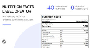 Nutrition Facts Label Creator (Gutenberg Block)