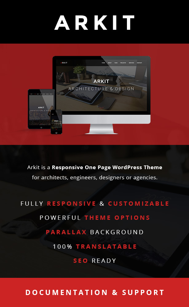 Arkit – Responsives einseitiges WordPress-Theme