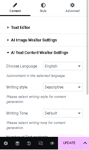 WrAIter - AI Assisted Autocontent Elementor support and Woocommerce Products contents AI Generation - 5