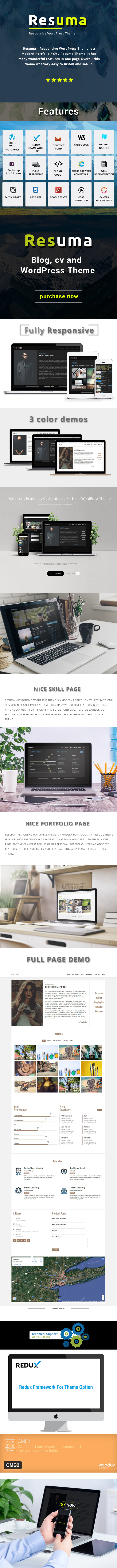 Resuma – Resume Portfolio Responsive WordPress Theme – 1