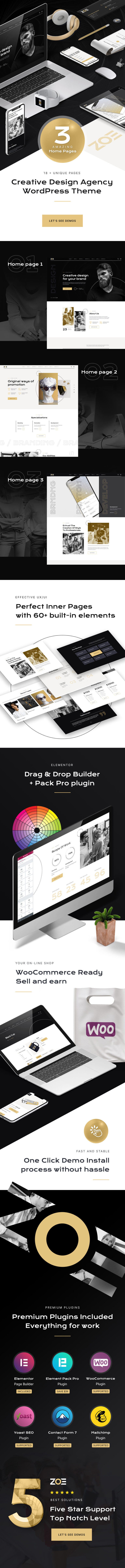 ZOE – WordPress-Template für Kreativagenturen