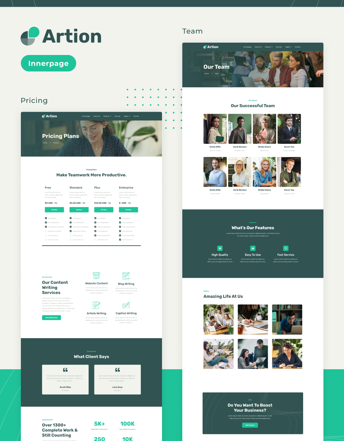 Artion |  Content Copywriting Services Elementor-Vorlagenkit – 4