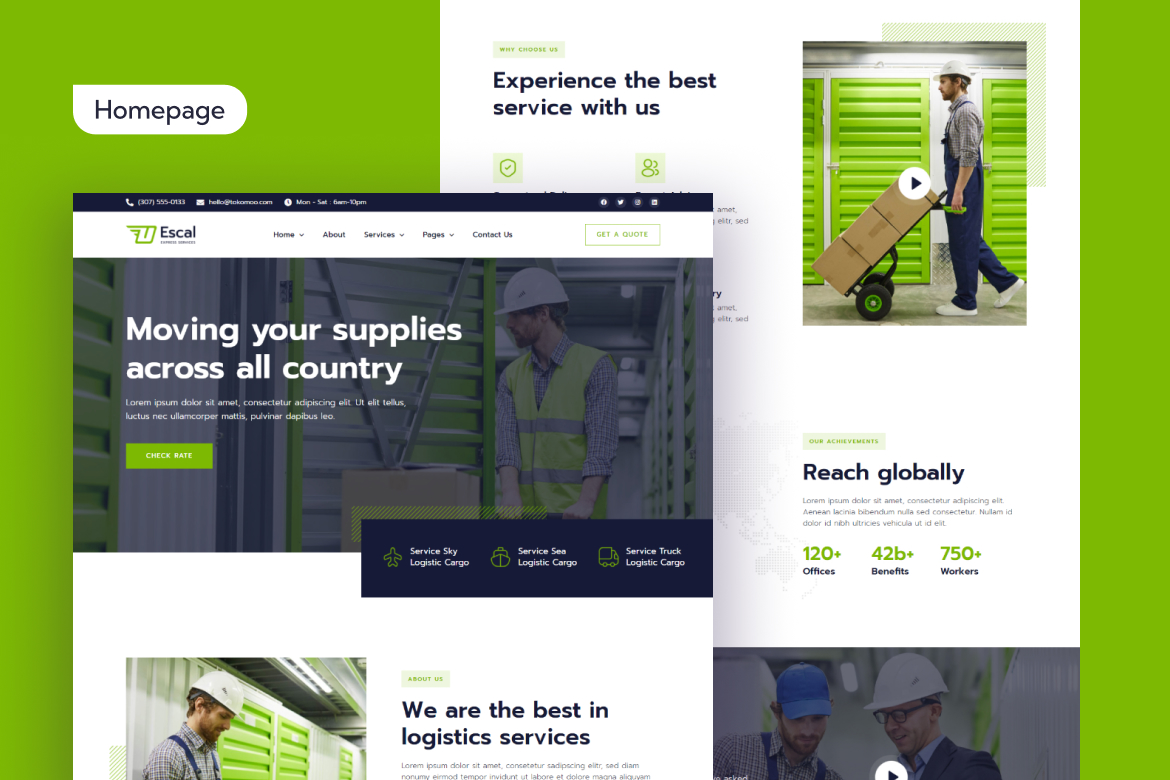 Eskal |  Elementor-Vorlagenkit für Transport und Logistik – 1