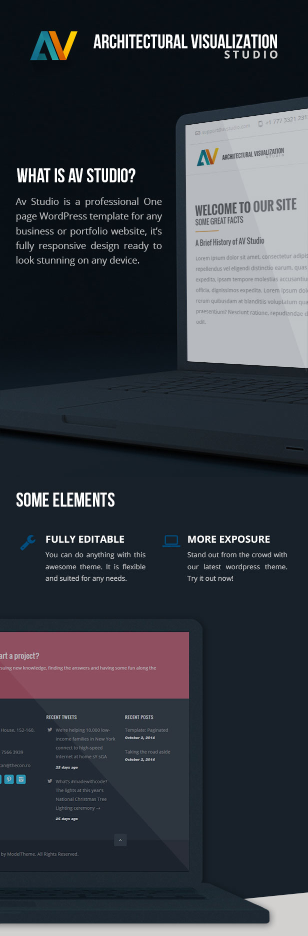 AV Studio – Einseitiges WordPress-Theme – 1