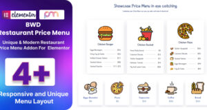 BWD Restaurant Price Menu Addon für Elementor