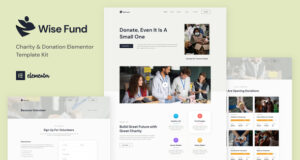 Wise Fund – Elementor-Vorlagenkit für Wohltätigkeit und Spende