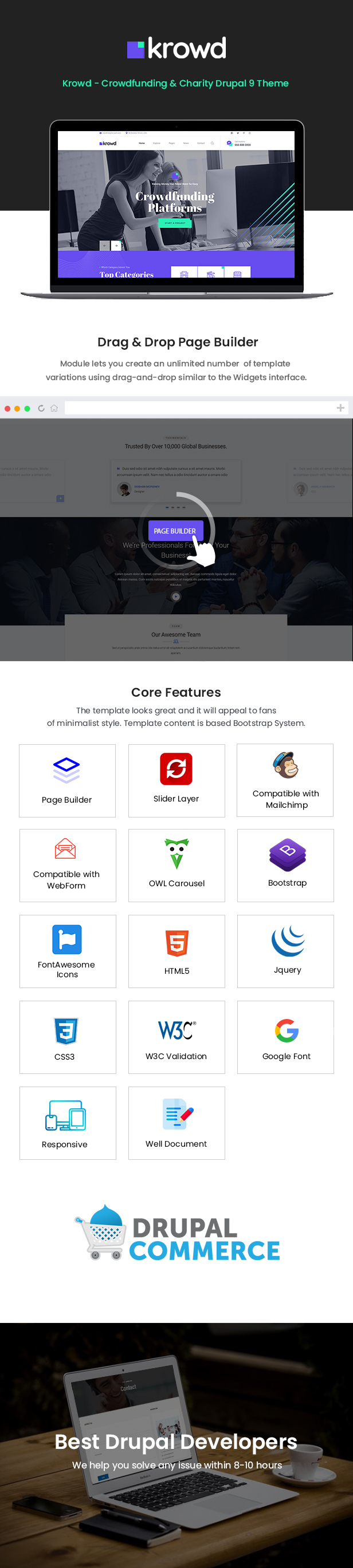 Krowd – Crowdfunding & Charity Drupal 9 Theme – 5