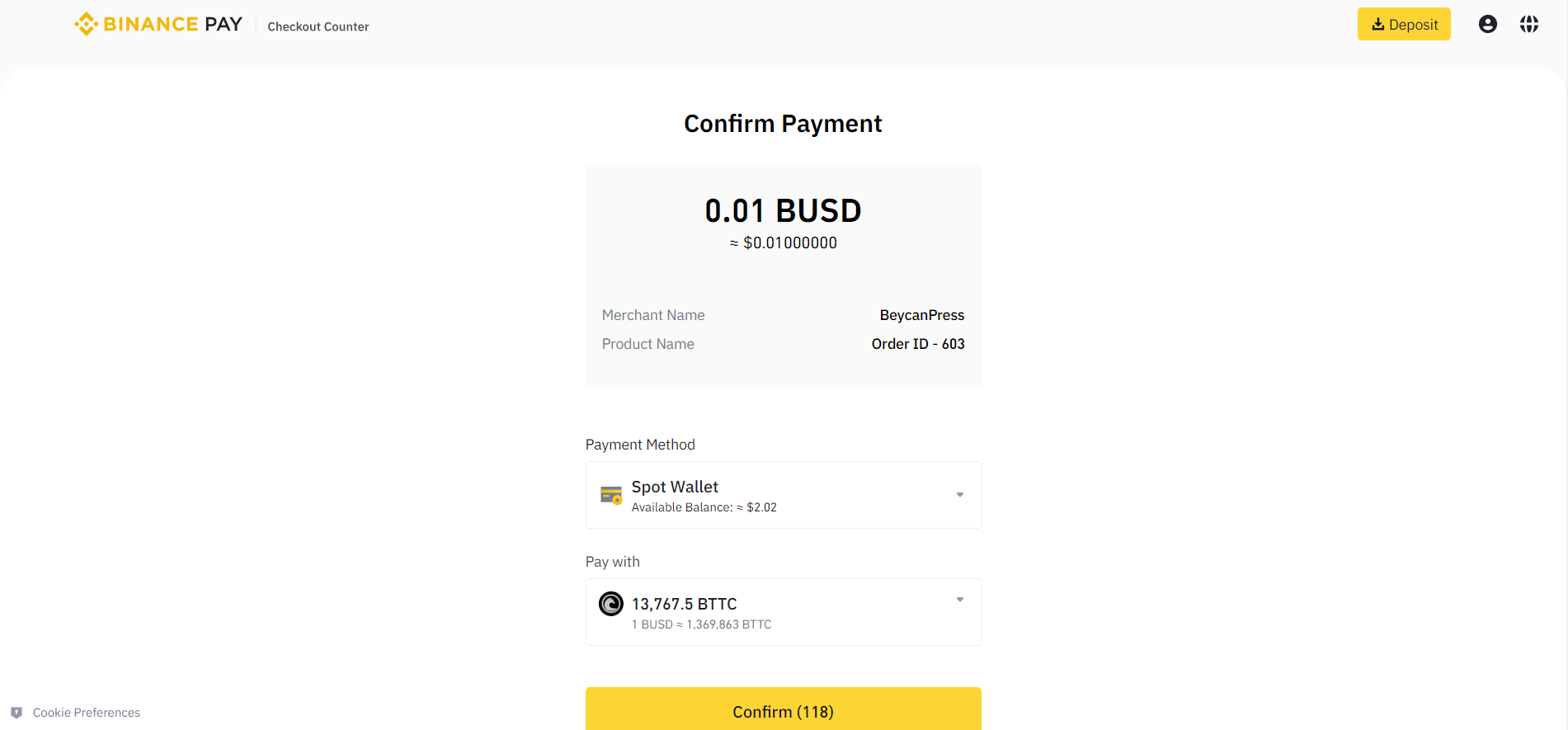 Binance Pay Payment Gateway für WooCommerce – 4