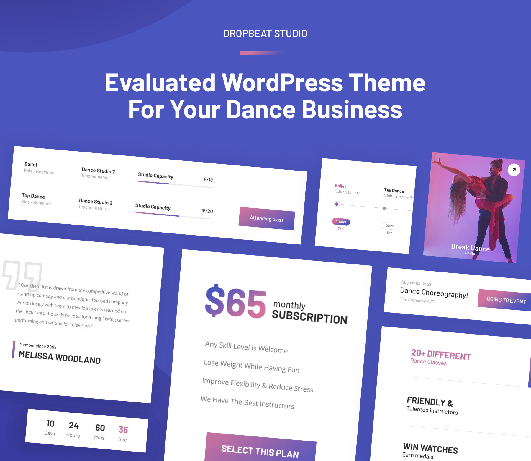 Dropbeat WordPress Theme für Dance Studios von Themeton
