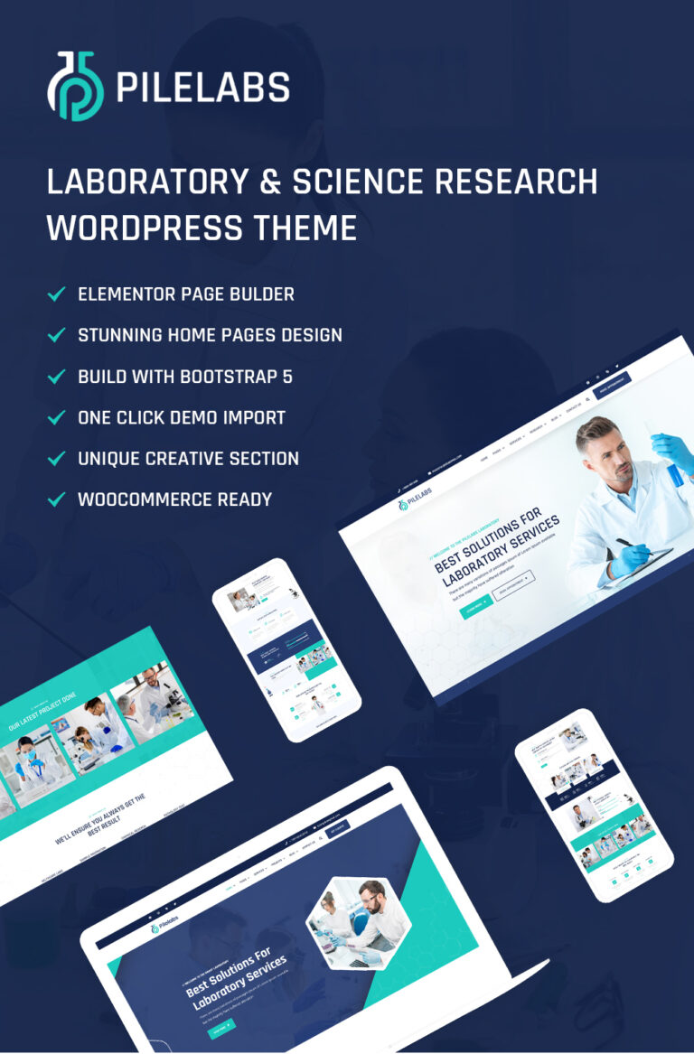 Pilelabs – WordPress-Layout für Labor- und Wissenschaftsforschung