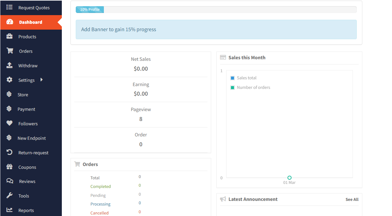 Passen Sie Dokan Dashboard Endpoints Pro an