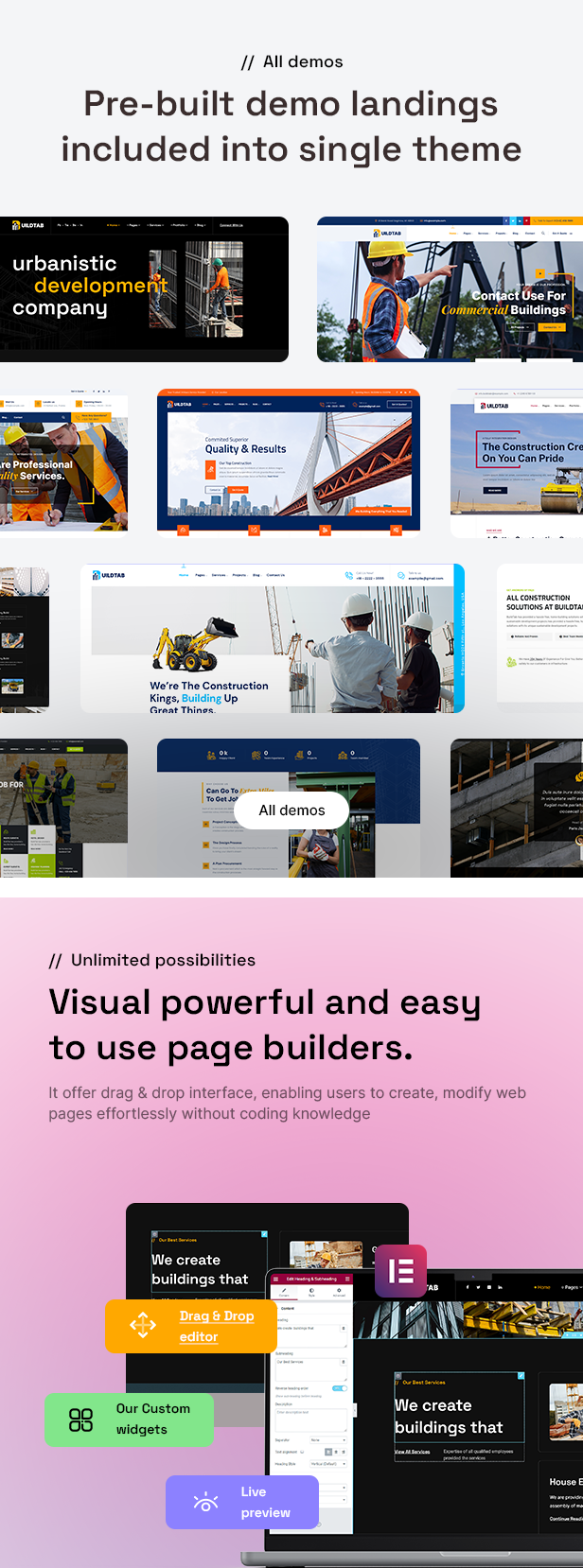 BuildTab – WordPress-Theme für Bauunternehmen