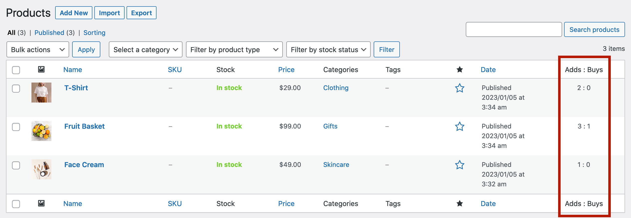Woo Simple Sale-Statistiken – 1