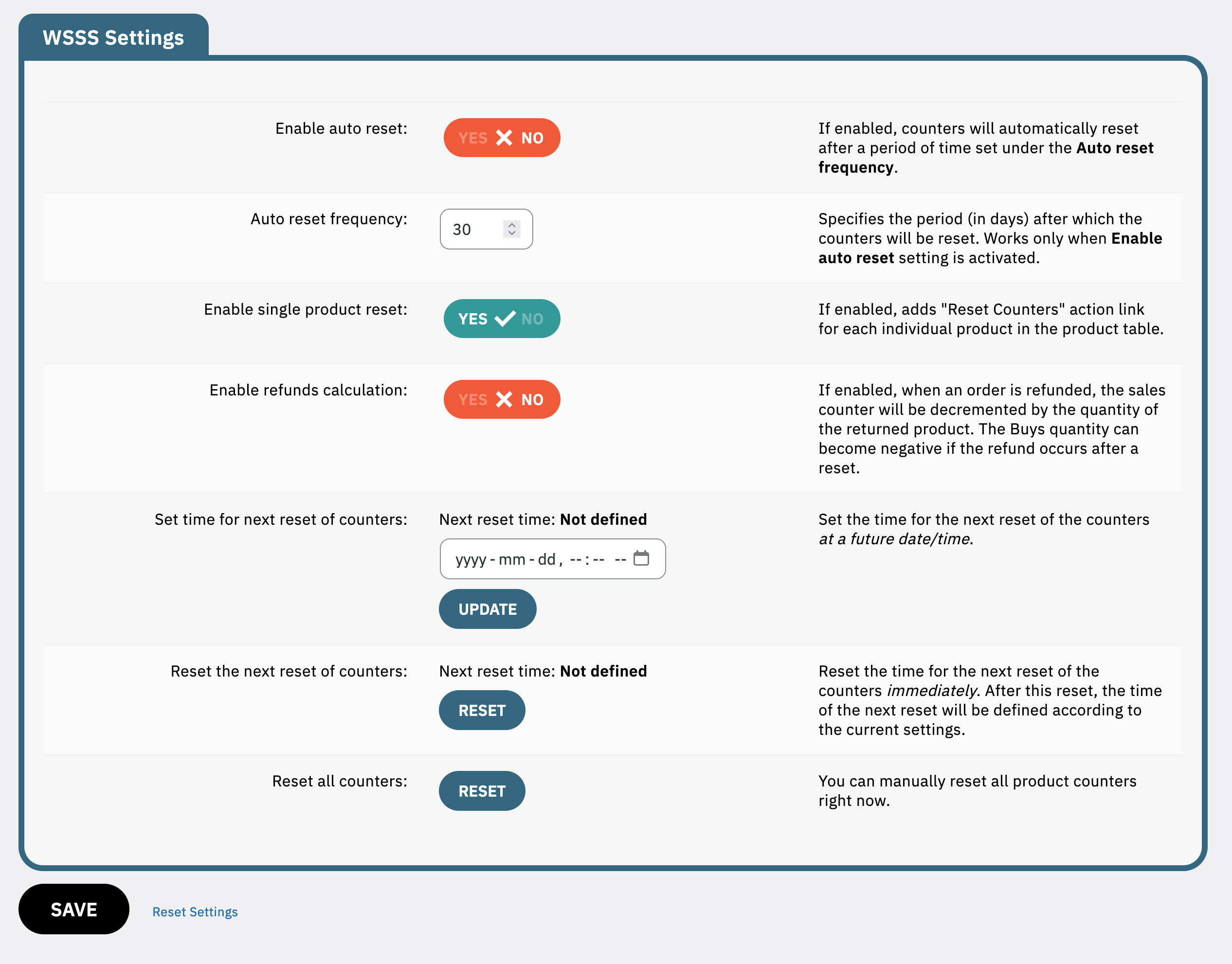 Woo Simple Sale-Statistiken – 2