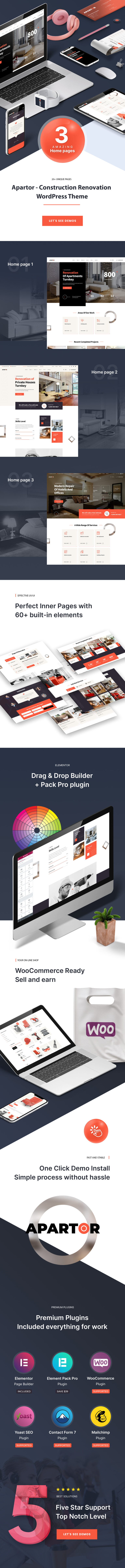 Apartor – WordPress-Template für Baurenovierung