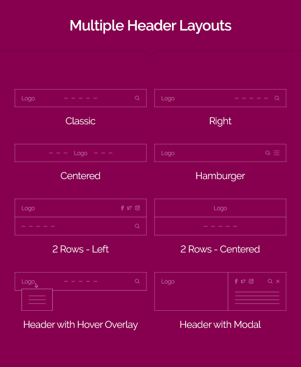 mehrere Header-Layouts
