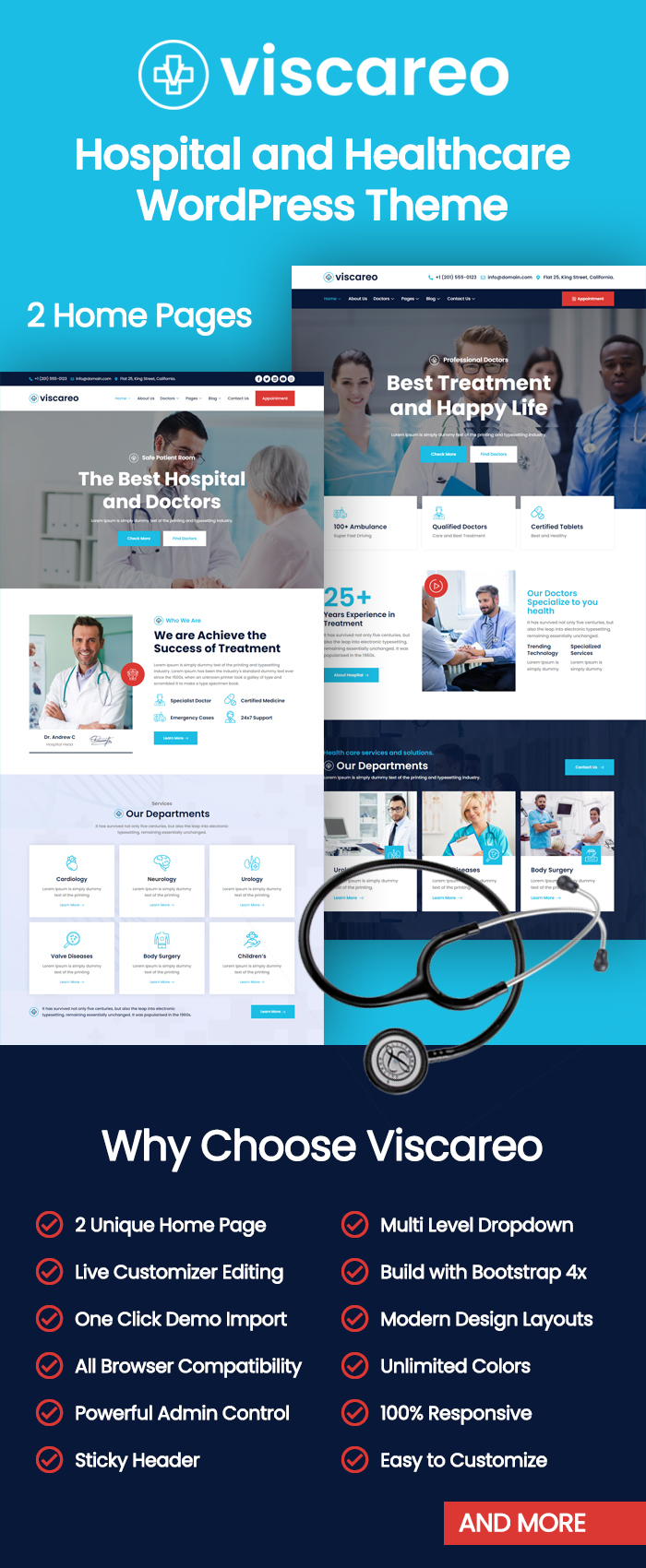Viscareo – WordPress-Theme für Krankenhäuser und Gesundheitswesen – 3
