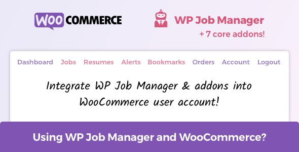 Dashboard und Benutzerkonto für WP Job Manager, Add-ons und WooCommerce