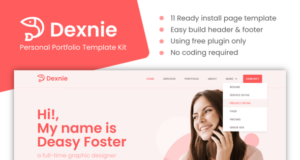 Dexnie – Persönliches Portfolio-Elementor-Vorlagen-Kit