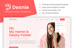 Dexnie – Persönliches Portfolio-Elementor-Vorlagen-Kit