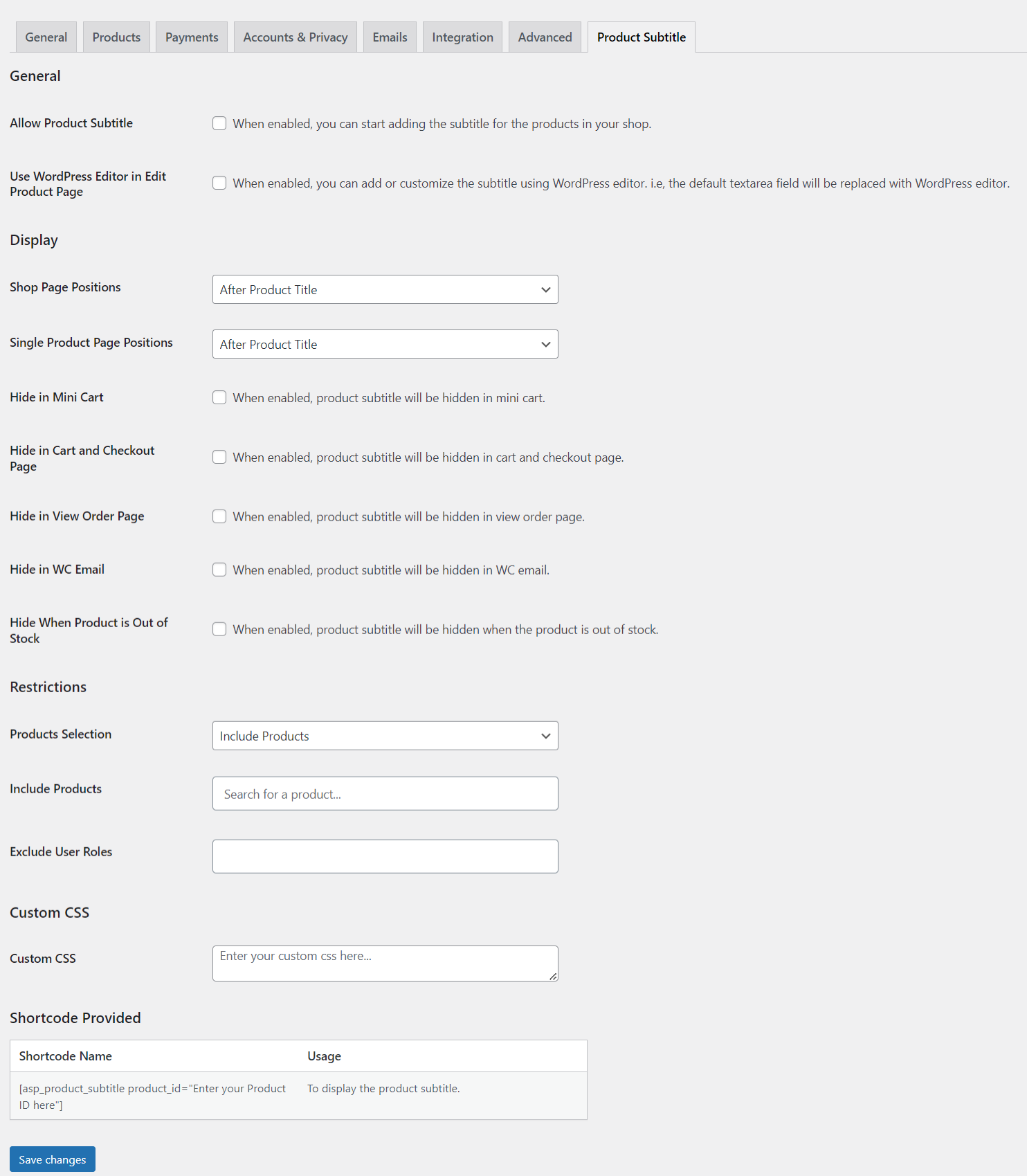 WooCommerce-Produktuntertitel – 3