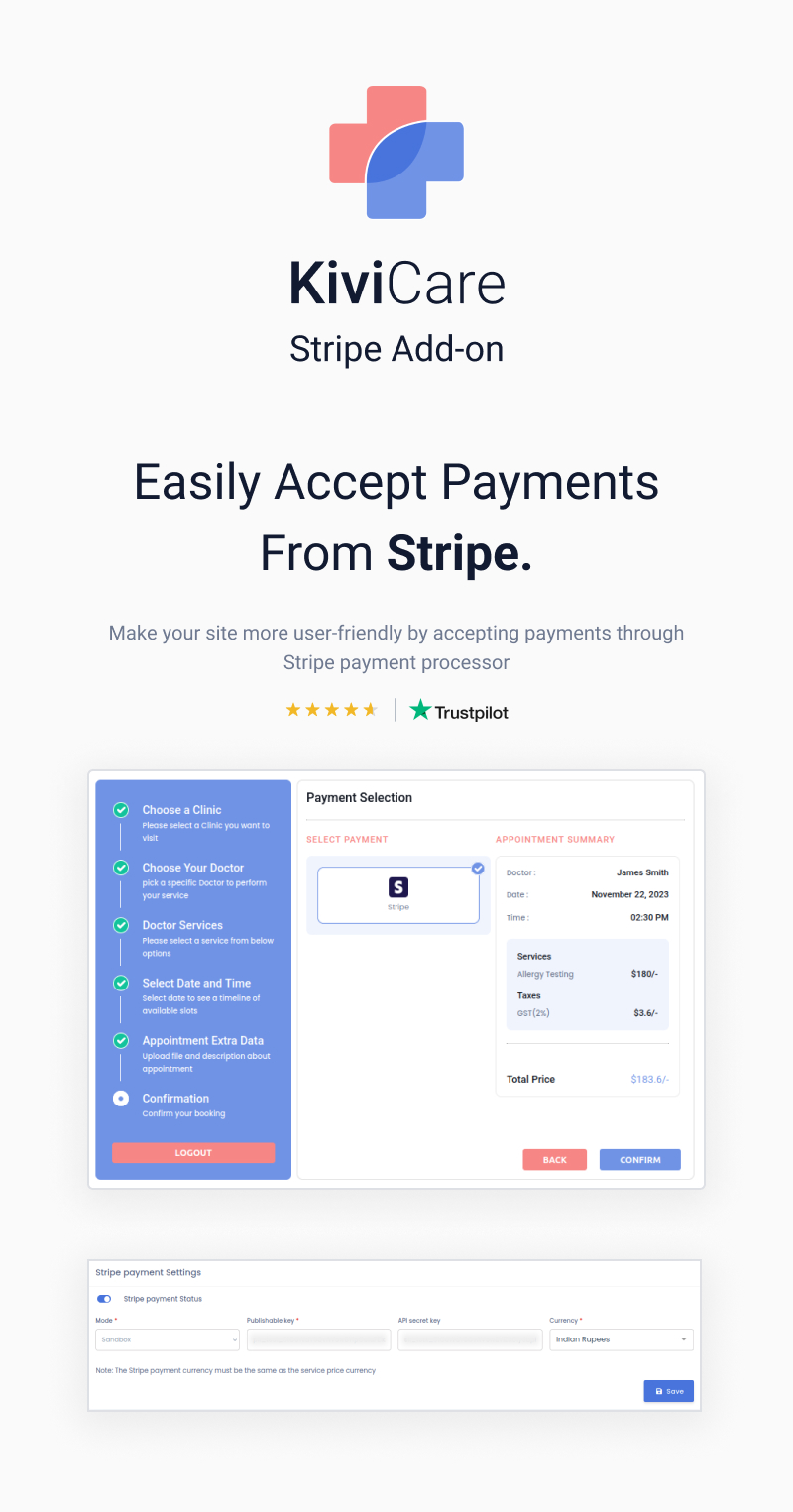 KiviCare – Stripe Payment Gateway (Add-on) – 5