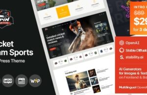 Spin – Cricket-Teamsport-WordPress-Layout + KI