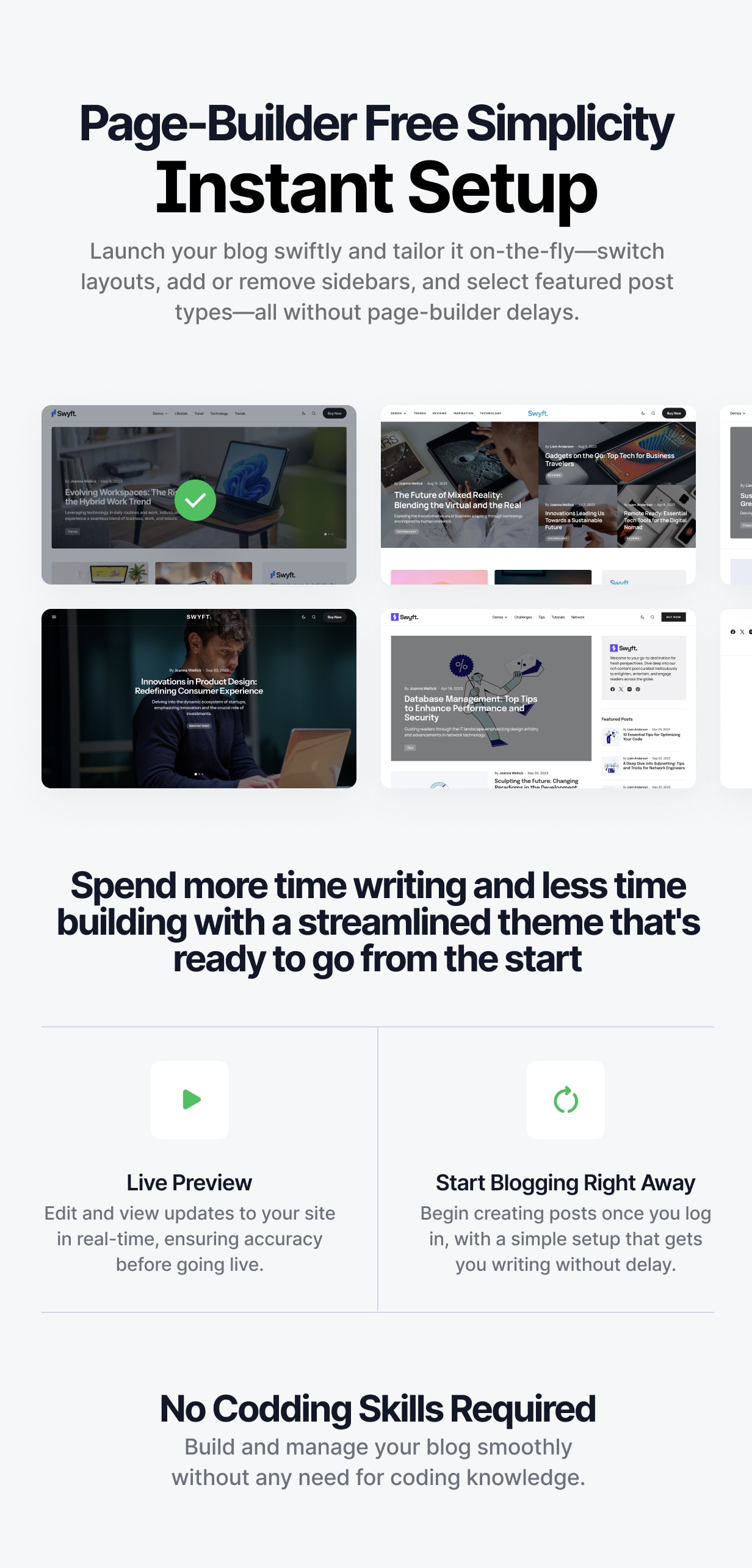 Swyft – PageSpeed-optimiertes WordPress-Blog-Theme – 4