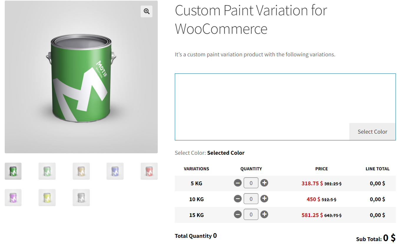 Benutzerdefinierte Farbvariante für WooCommerce – 5