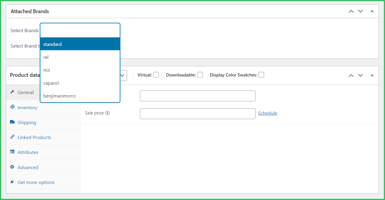 Benutzerdefinierte Farbfelder für WooCommerce