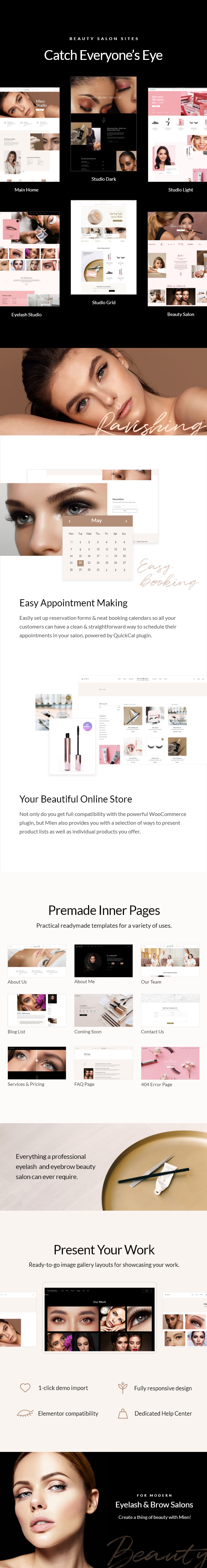 Mien – Wimpern- und Augenbrauensalon-WordPress-Theme – 1