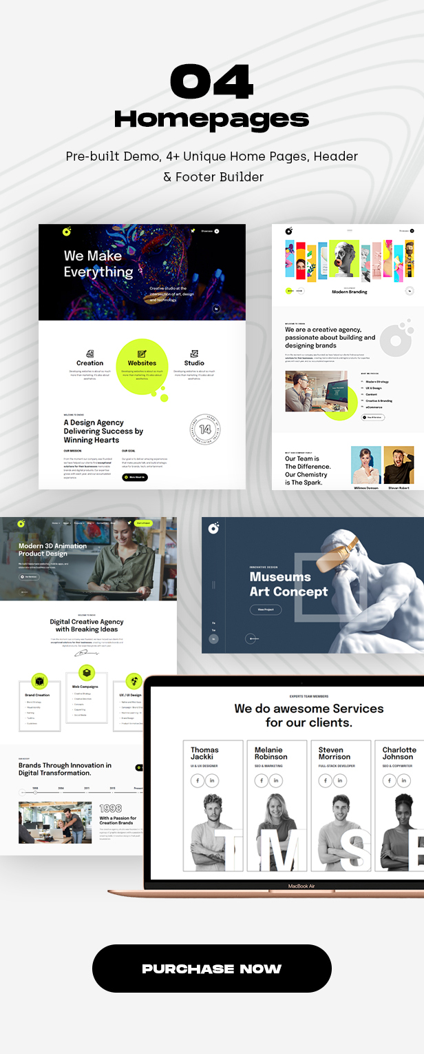 Onovo Portfolio Agency WordPress Theme – Beschreibung 2