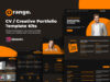 Orange Lebenslauf-/Kreativportfolio-Elementor-Vorlagen-Kits