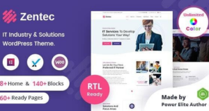 Zentec – IT-Lösungsunternehmen WordPress Template + RTL