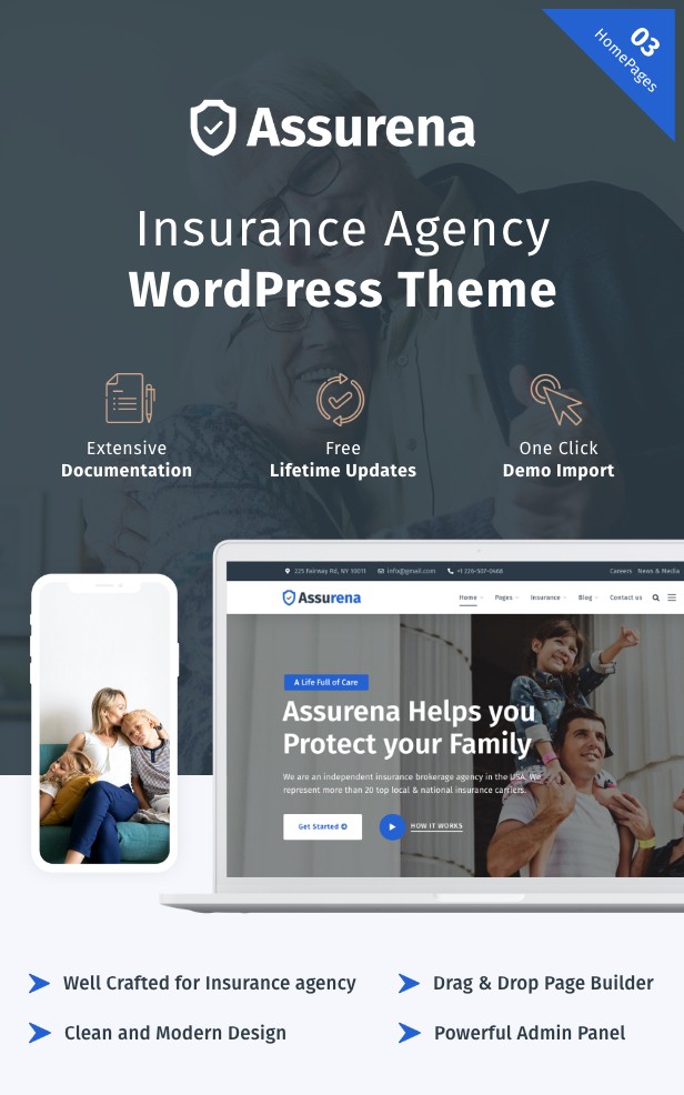 Assurena – WordPress-Theme für Versicherungsagenturen 1