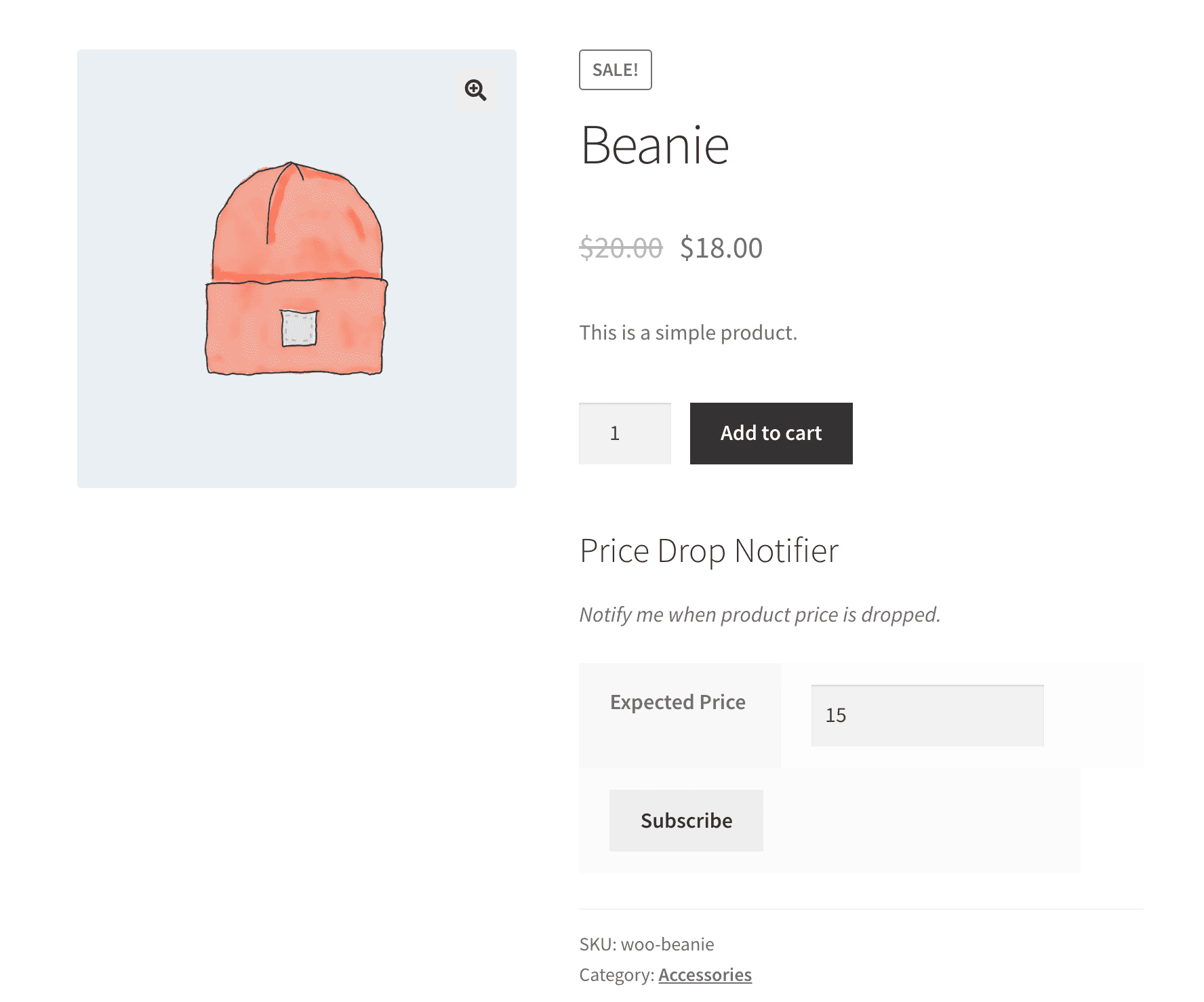 WooCommerce Price Drop Notifier einzelne Produktseite für registrierte Benutzer