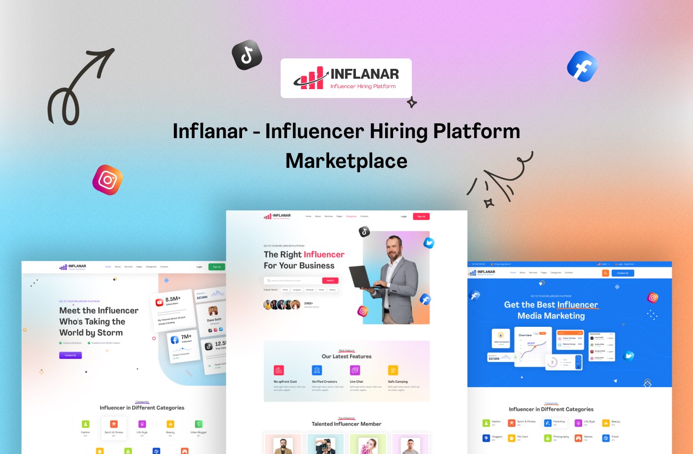 Inflanar – WordPress-Theme für den Influencer-Marktplatz – 1