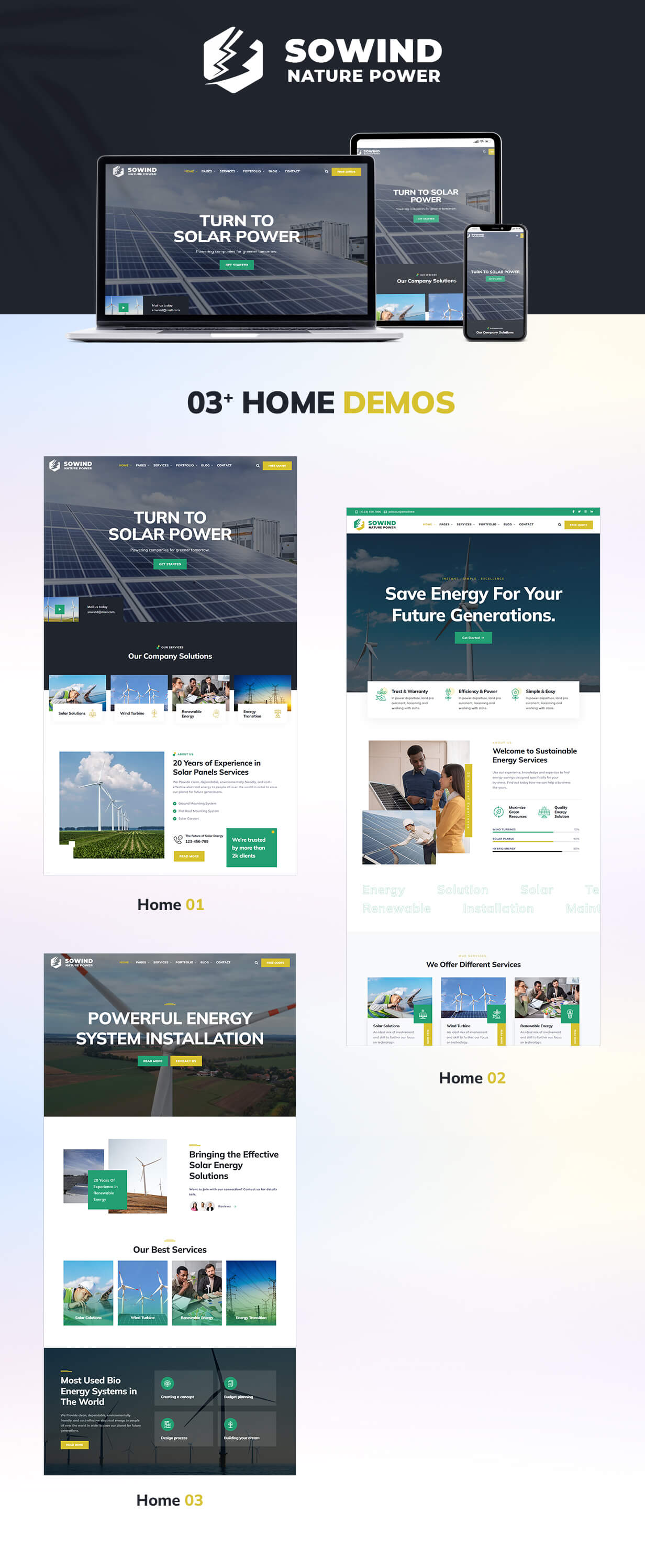 WordPress-Theme für Solar- und erneuerbare Energien