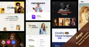 Diego – Kreatives persönliches Portfolio und Lebenslauf-WordPress-Template + RTL