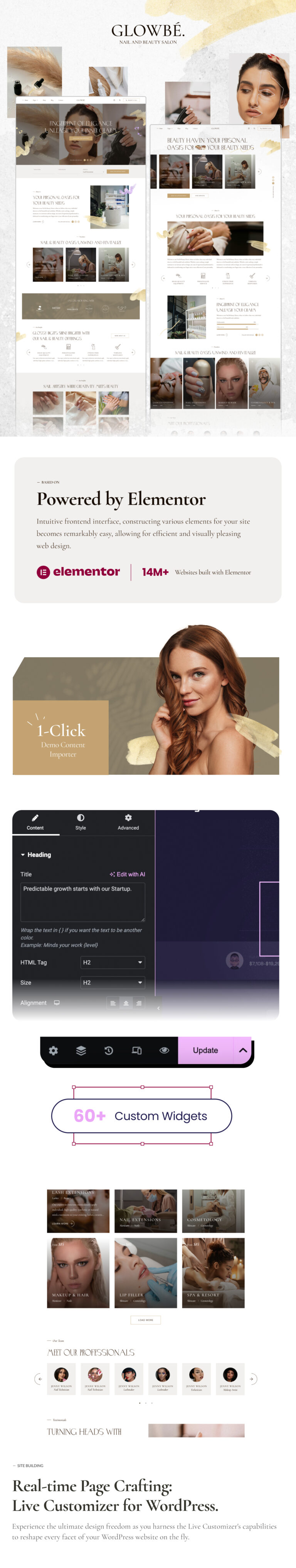 Glowbe – WordPress-Layout für Nagel- und Schönheitssalon