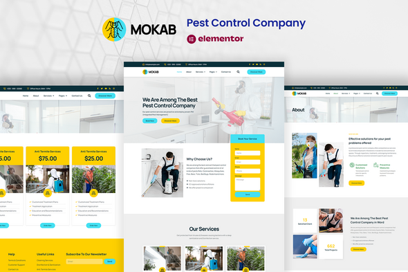 Mokab – Elementor Pro-Vorlagenkit für Schädlingsbekämpfungsdienste ...