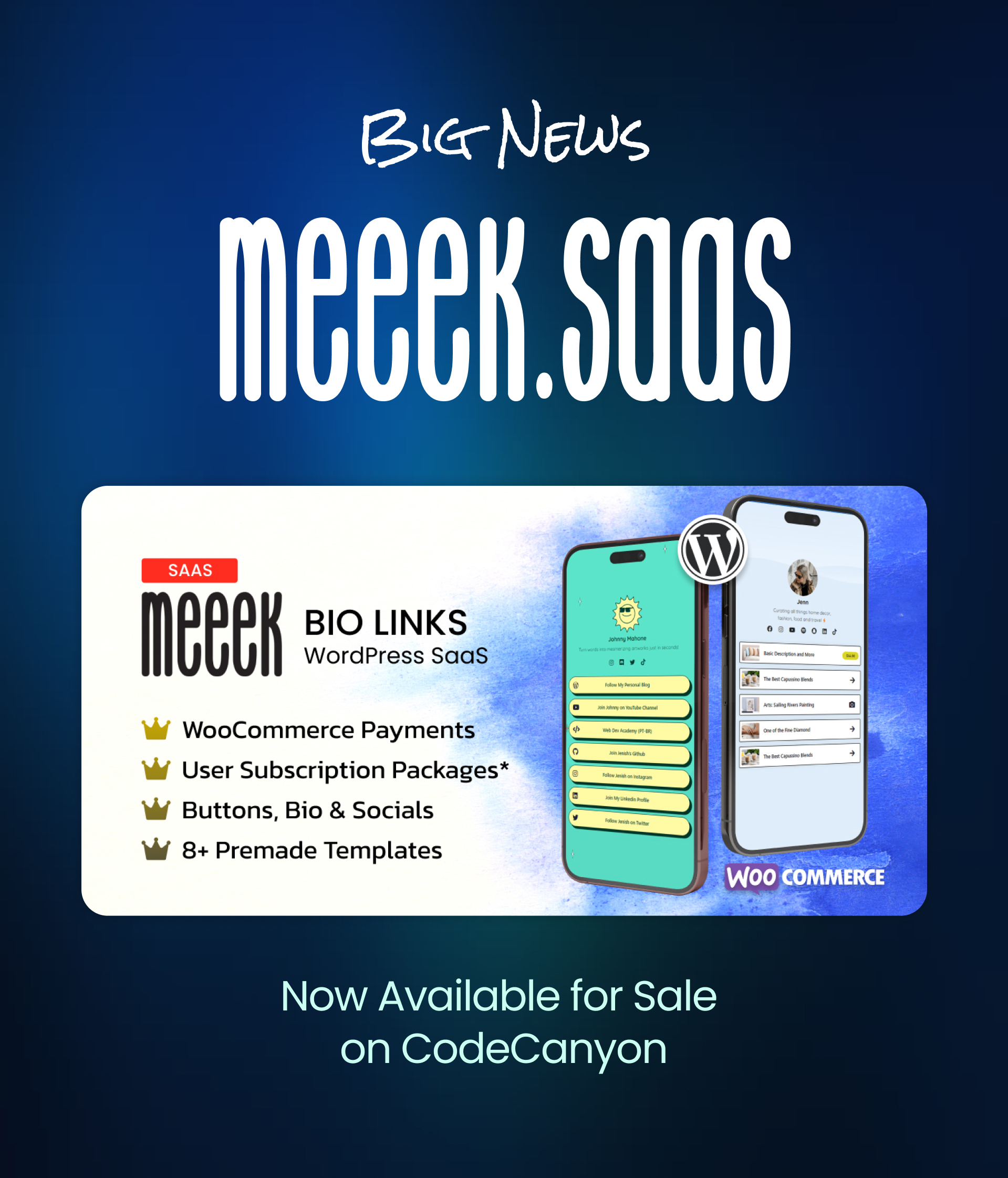 Link in Bio WordPress SaaS – Meeek