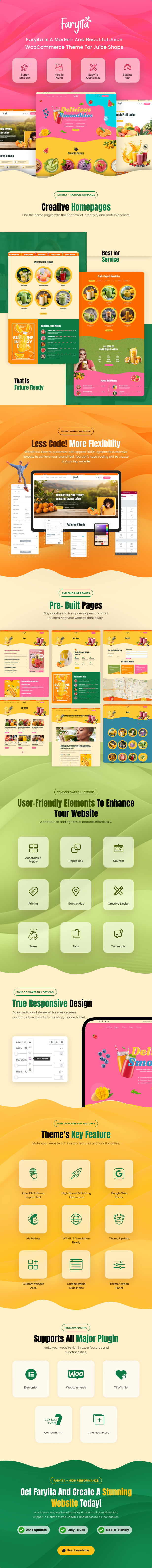 Faryita – WordPress-Theme für Bio-Säfte und Gesundheitsgetränke – 1
