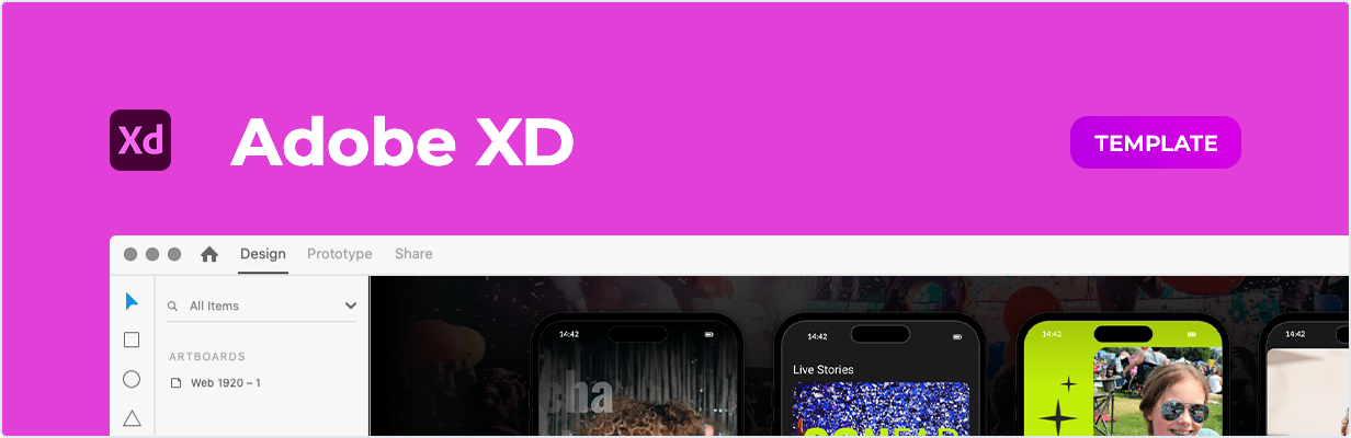 Confab – Eventagentur-Vorlage für Adobe XD