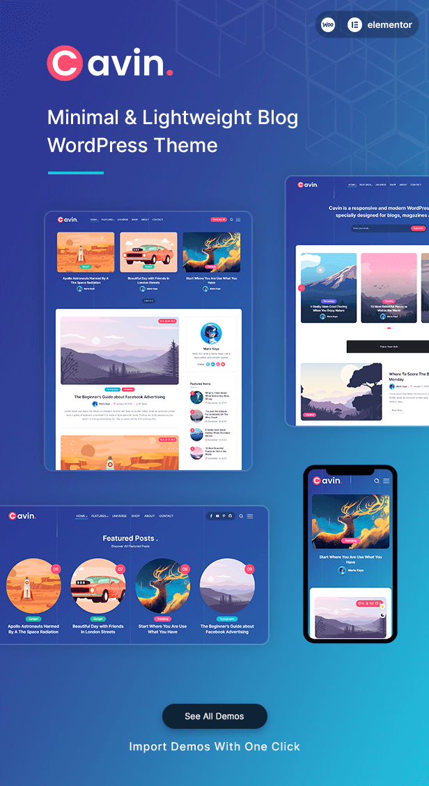 Cavin | Minimalistisches und leichtes WordPress-Blog-Theme