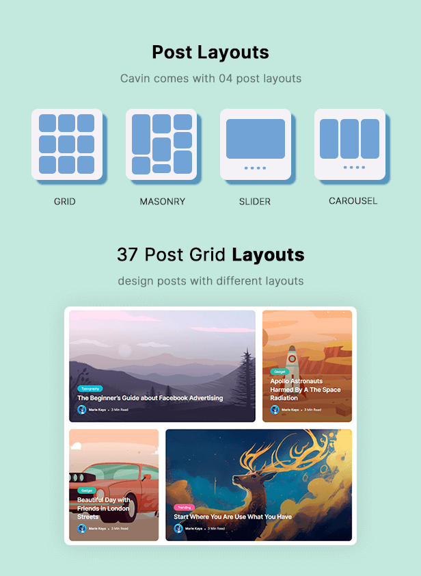 Cavin | Minimalistisches und leichtes WordPress-Blog-Theme