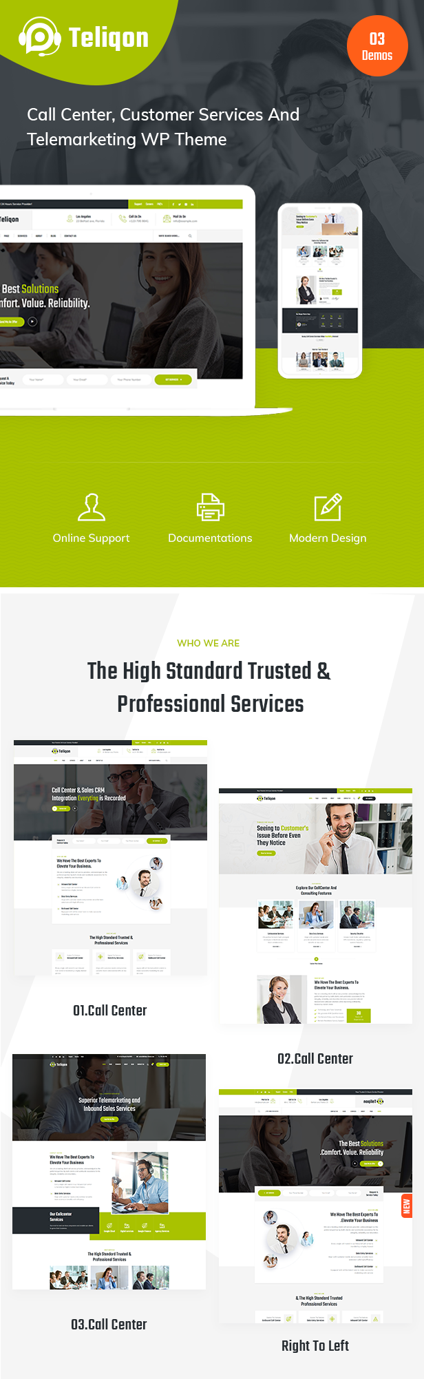 Teliqon Call Center und Telemarketing WordPress Theme