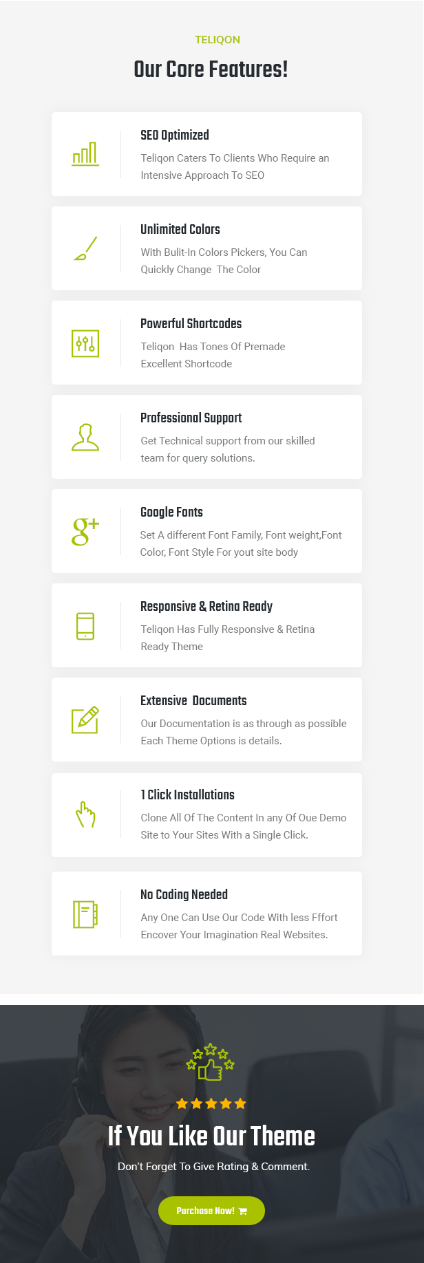 Teliqon Call Center und Telemarketing WordPress Theme