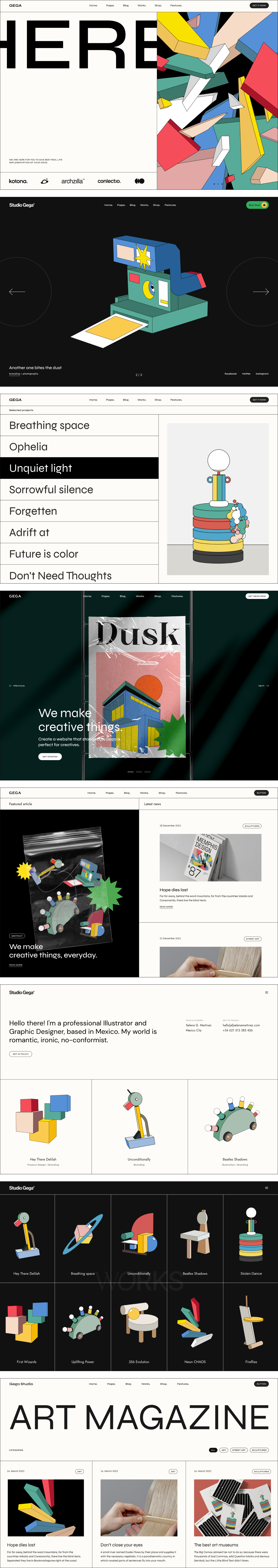Gega - Illustration & Artist Portfolio Theme