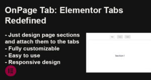 OnPageTab | Elementor-Abschnitte in Tabs umwandeln